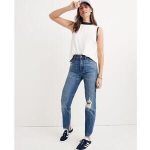 Madewell The Perfect Summer Jean: Destructed Edition in Medium Wash H5823 Sz 28